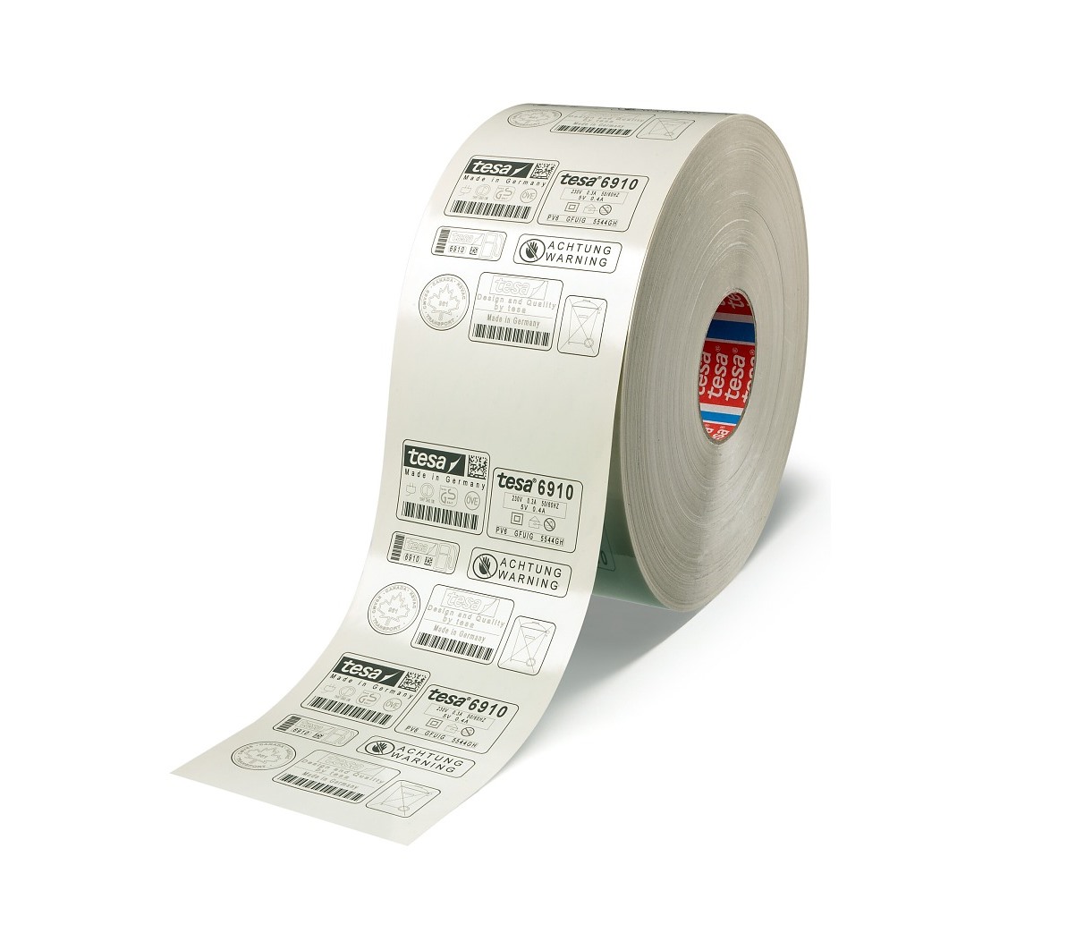 tesa® 6930 (120 мм Х 300 м) чёрная \ белая (глянец): плотность адгезива 25г/м², толщина 95 μm (без лайнера). Код цвета: 08