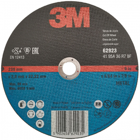 Отрезной круг для чёрной стали 3M 62923,  230х2,0х22,23мм