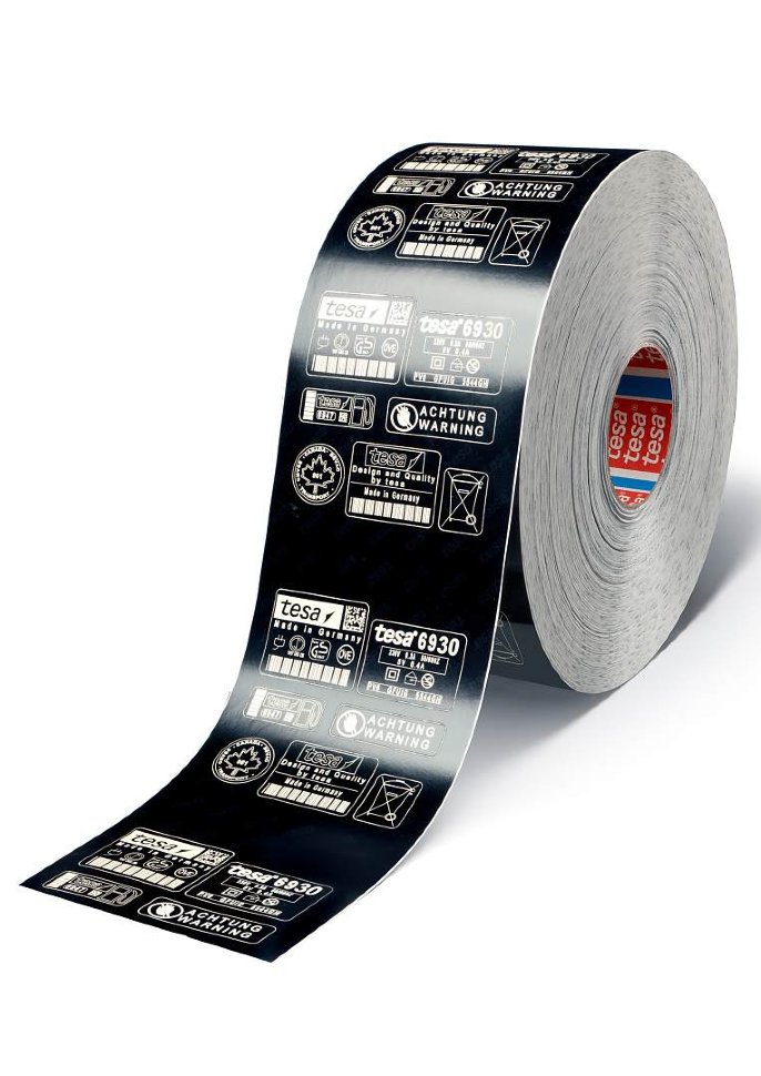 tesa® 6930 PV3 (120 мм Х 300 м) чёрная \ белая (матовый): плотность адгезива 25г/м², толщина 95 μm (без лайнера). Код цвета: 28