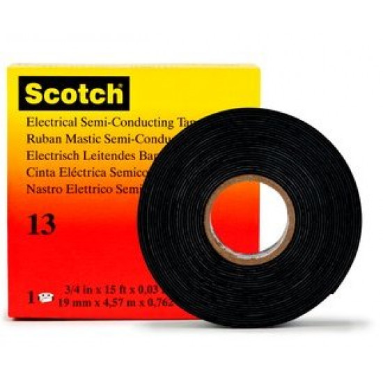 3M™Scotch™ 13 (19мм Х 4.5м) Самослипающаяся полупроводящая резиновая лента