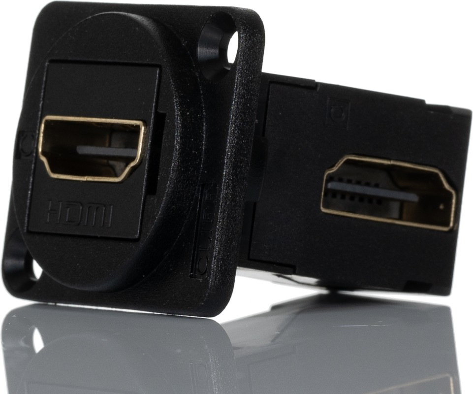 35 x 26 x 31 mm 19 Way Female Right Angle Feedthrough HDMI Connector