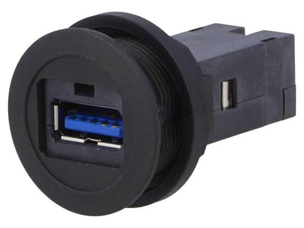 Гнездо USB 3.0 A/A, 22мм, IP20, Цвет, черный, Серия, Harmony XB5